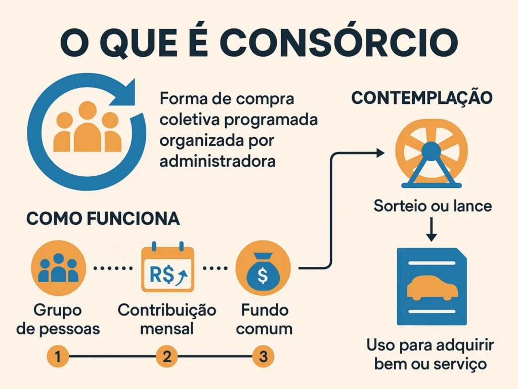gráfico explicativo sobre o que é consórcio